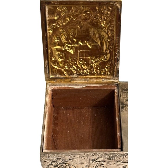 BARBOUR SP Cigarette Box Villagers Folk Dancers Repossess Hallmarked 3275 Rare - Picture 5 of 12